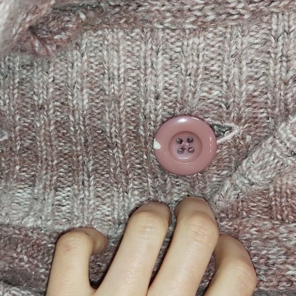 Pinkish purple ombre knit cardigan wrap sweater - Picture 4 of 4